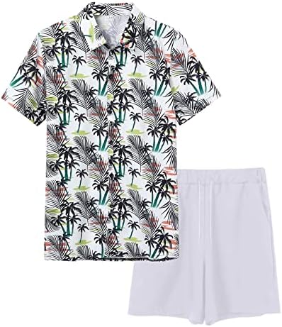 Машка лето 2 парчиња тренерки за мажи лето моден рекреација Хаваи заморски празник на плажа Божиќни костуми за мажи за мажи
