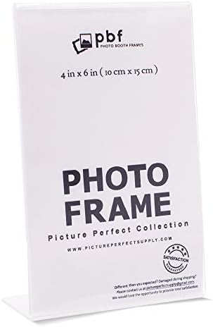 Рамки за фото штанд - сет од акрилни рамки со акрилни слики од 4x6 инчи, вертикални држачи на знаци 4 x 6