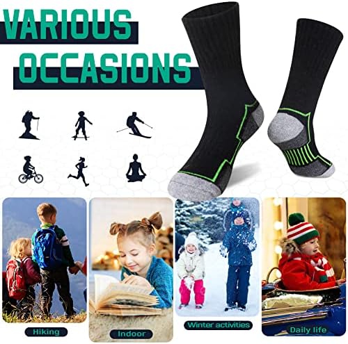 Деца пешачење чорапи за одење, момчиња девојчиња мали деца мерино волна топли чорапи, чорапи за екипаж на екипаж за перничиња