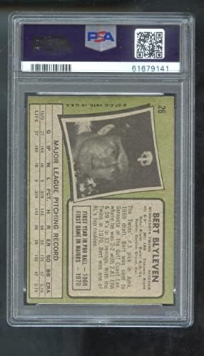 1971 Топпс 26 Берт Блилвен дебитант РЦ ПСА 2 оценета бејзбол картичка МЛБ близнаци