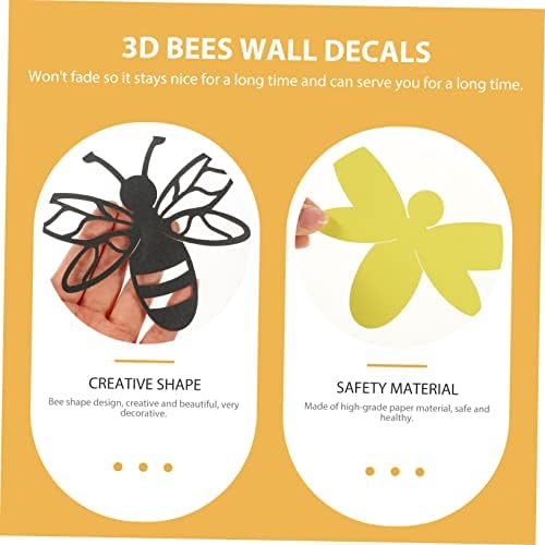 Jardwe 1 сет 3D налепница за пчела 3Д налепници за расадници wallидови налепници за деца 3Д пчели налепници Детска соба налепници 3Д пчели wallид