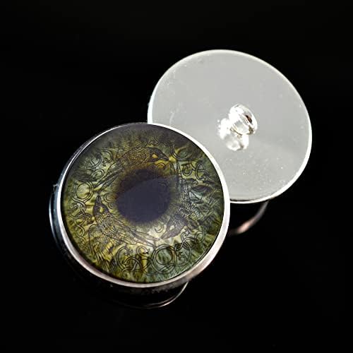 Sage Green Viking Raven Glass Eye Eye Cabochons Sew на копчињата за стакло очи со јамка за капчиња полнети животни меки скулптури или накит
