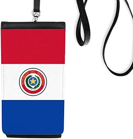 Парагвај Национално знаме Јужна Америка Телефонска чанта чанта што виси мобилна торбичка црн џеб