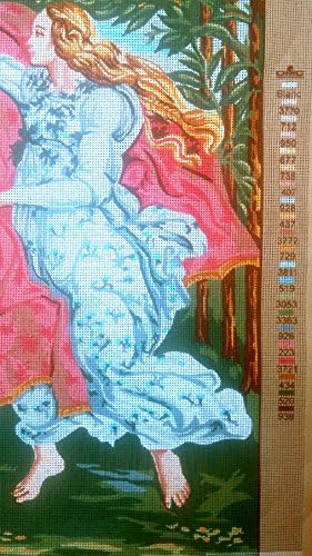 Игличка обоена платно таписерија Гобелин - Раѓањето на Венера од Сандро Ботичели 1485. 28 x36 17.192 од Гобелинл