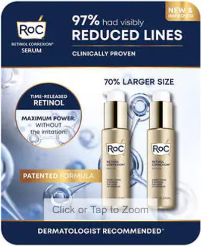 Roc ретинол корекција серум-фирми &засилувач; намалува брчки 1.7 fl оз, 2 Пакет