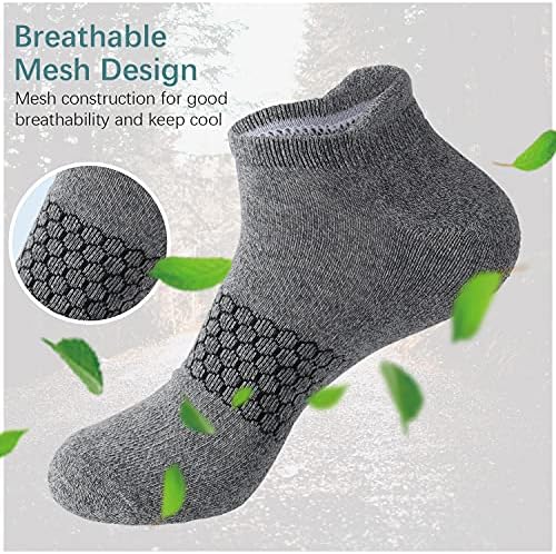 АДФОЛФ 5 Пара Машки Перформанси Атлетски Чорапи За Глуждот Што Дишат Удобност Со Низок Крој Амортизирани Чорапи За Трчање