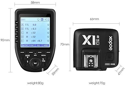 Godox Xpro-S 2.4 G X Систем TTL Безжичен Флеш Активирањето Предавател &засилувач; 2 x Godox X1R - S Контролер Приемник Компатибилен За Sony Flash