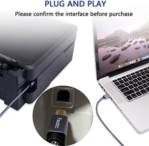 Кабел за печатач 5 стапки, USB Кабел ЗА Печатач Faodzc 2.0 Тип Машки До Б Машки Кабел За Скенер За Печатач Со Голема Брзина