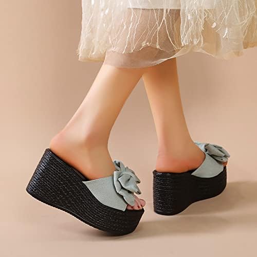 Уста платформа папучи обична мода риба крпа лак клин дами потпетица женски влечки отворени пети рамни сандали за жени сандали за жени
