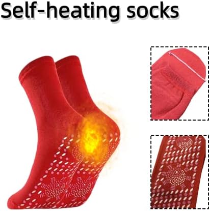 Mlunkqail 3 пара турмалин акупресура за само-загревање чорапи, чорапи за масажа на турмалин, акупресура, чорапи за здравствена заштита,