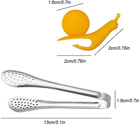 15 Парчиња Држач За Силиконска Кеса За Чај Во Форма На Полжав со 2 Парчиња Нерѓосувачки Челик Кесичка За Чај Стискач Шеќерни Клешти, Изворна