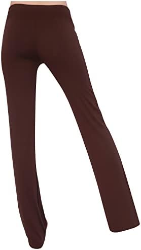 Ke1clo Обични панталони за жени лабава лабава половината широки нозе панталони тренингот на хеланки обични панталони јога салата панталони
