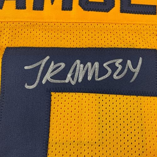 Автограмиран/потпишан Јален Ремзи Лос Анџелес ЛА жолта боја Раш Фудбал Jerseyерси JSA COA