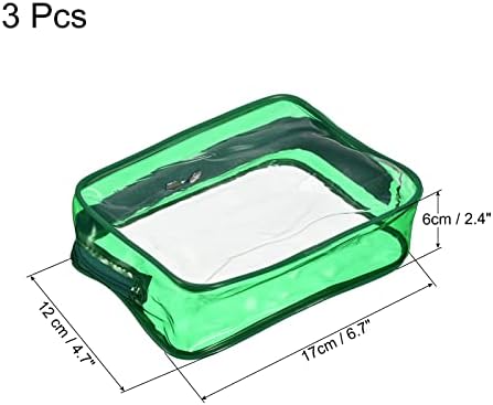 ПАТИКИЛ 6.7 х2. 4 х4.7 Јасни Торби За Тоалети За Патување, 3 Пакувања Пвц Торби За Шминка Козметичка Торбичка Со Патент За Складирање
