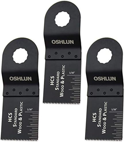 Oshlun MMR-0303 1-1/3-инчен стандарден HCS осцилирачки алатка за алатки за Rockwell или Worx Sonicrafter Hex, 3-пакет