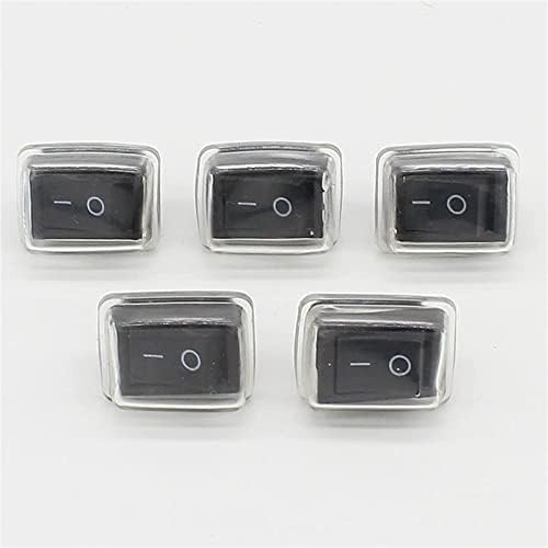 Rocker Switch 5PCS/LOT Black Push Button Mini Switch 6A-10A 110V 250V 2PIN Snap-In IN/OFF Rocker Switch 21mm*15mm со водоотпорен