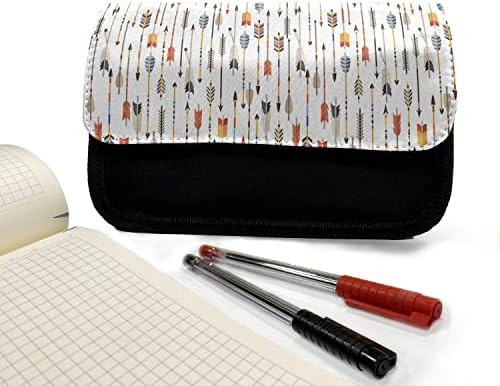 Случајна кутија со молив со стрела, шарена предисториска култура, торба со молив со ткаенини со двоен патент, 8,5 x 5,5, повеќебојни