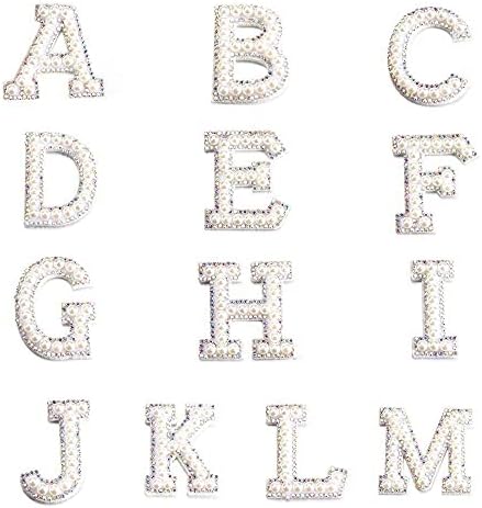 3 парчиња бисери Rhinestone Англиско писмо шијте на закрпи Апликација облека со значка торби чевли за везење додатоци за шиење