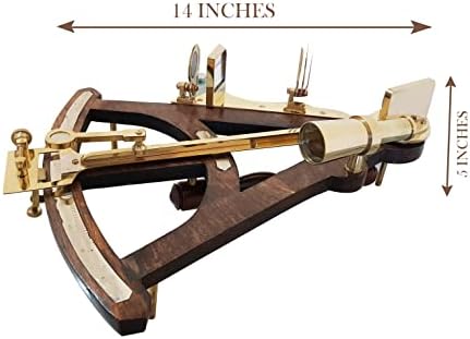 Гроздобер дрвен морски октант што рефлектира инструмент за мерење на рефлектирачки квадрант брод морнар алатка за навигација морски сексант