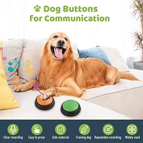 копчиња за снимање на гласовно снимање на MewMewcat 4PCS, копчиња за интерактивни кучиња за надградба на играчки со подлога за пена за копчиња