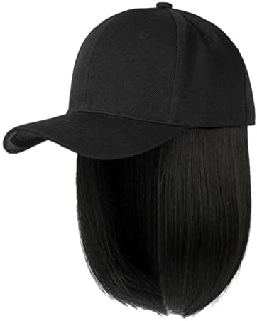 Бејзбол капа со екстензии за коса директно кратка фризура за боб прилагодлива отстранлива перика наоѓајќи ја мојата мала капа