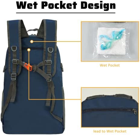 Maxtop 40/50L лесен пакет за пакувања за пешачење за пешачење во кампување отпорна на вода, преклопување на отворено патување дневно