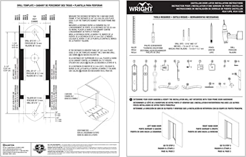 Wright Products VCA112PB Castellan Surface Surface Mount Latch со Deadbolt за вратите на екранот и невремето, полиран месинг