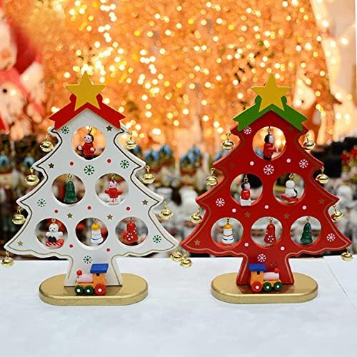 Божиќни украси Мали украси за новогодишни елки дрвени мини елка таблети украси за украси на елка