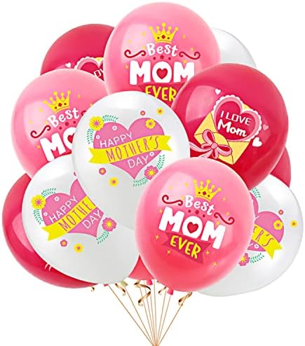 120 парчиња Украси За Балони За Денот На Мајката, 12 Инчи Најдобра Мајка Вечера Мама Балон, Балони За Мама Роденден Декорација За Забави