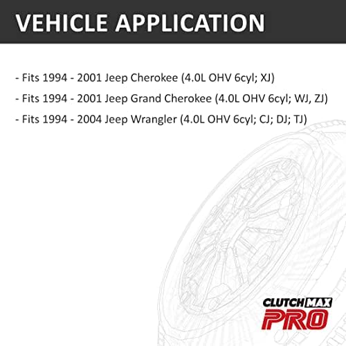 ClutchMaxPro Performance Chit 2 Clutch Kit & Flywheel компатибилен со 1994-2001 Jeep Cherokee, Grand Cherokee 1994-2004 Wrangler 4.0L 6Cyl XJ WJ ZJ CJ DJ TJ