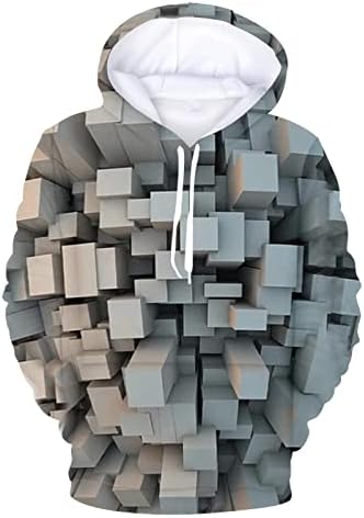 Xiaxogool мажи дуксери жени џемпери мода унисекс 3Д печатена графичка новина за џемпери со качулка со џеб