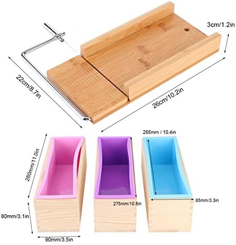 Сапунски калапи со дрвена кутија, силиконски сапун од 1200 мл силиконски сапун за правење сапун, флексибилен правоаголен леб сапун