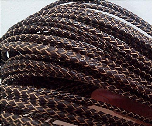 Ченгида 10м 3мм плетенка темно кафеава оригинална кожа кабел што одговара на ѓердан и нараквица