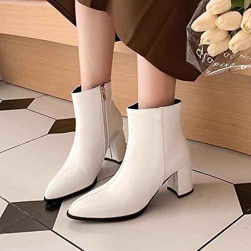 Fasdnendys жени водоотпорни нелични кожни кожни модни пумпи чизми за затворени пети потпетици