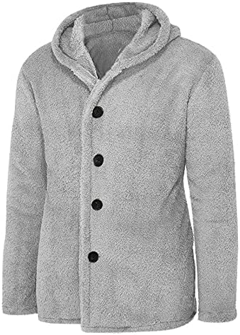 Венкомг1 машка кадифен јакна со качулка, цврста боја топло палто есен/зимска палто лабава обична облека за надворешна облека