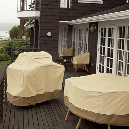 Класични додатоци веранда отпорна на вода од 38 инчи за внатрешен двор, покритие за столче за внатрешен двор, покритие со мебел од 2 пакувања