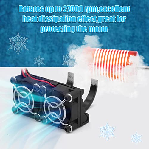 Хоби вентилатори RC Motor Heatsink со двојни вентилатори за ладење 27000rpm Алуминиумски топлински мијалник се вклопуваат 550 3650 F540 големина без четка мотор мотор мотор загреа?