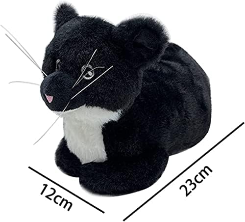 10 ”Максвел мачка кадифен играчка, мачка пондерирано животно, 3Д црна мачка перница за деца играчки, подароци за момчиња и девојчиња, подарок