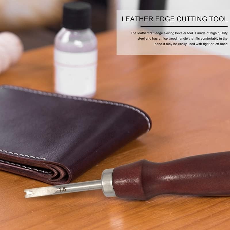 A63i 3PCS 1,5/1,2/1mm Edge Leather Beveler Skiving Leather Craft Carten Cuter Skiver Cuter Tool -