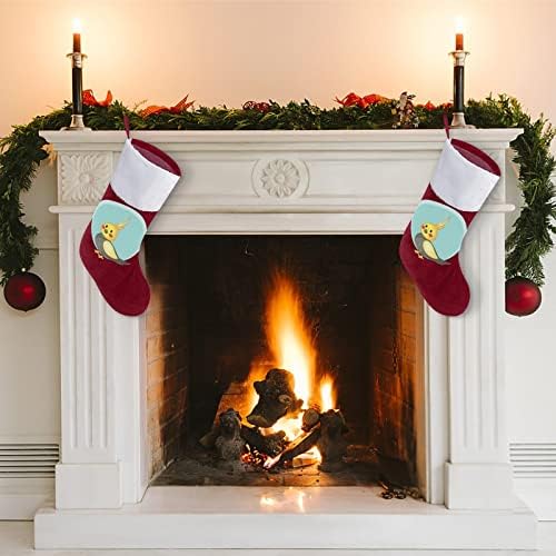Симпатична кокатил црвена Божиќна празничка чорапи дома украси за Божиќно дрво Камино виси чорапи