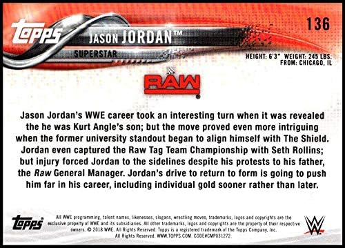 2018 Топс WWE тогаш сега засекогаш 136 Jејсон Jordanордан во борење картичка