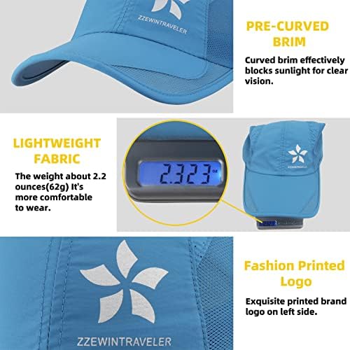 ZzeWintraveler Брзо суво капаче за трчање, лесен за дишење мека прилагодлива спортска капа на отворено за мажи, жени