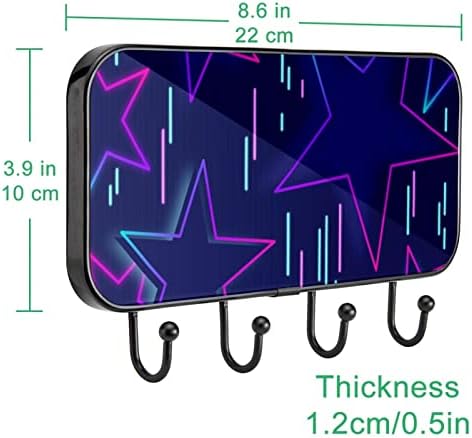 80 Стил Позадина Со Сини Геометриски Ѕвезди Печатење Палто Решетката Ѕид Монтирање, Влезот Палто Решетката со 4 Кука За Капут