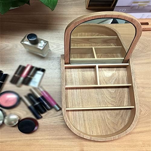 Ммлзел Шминка Огледало Со Комода Кутија За Складирање Накит Организатор Кутија Десктоп Кутија За Складирање
