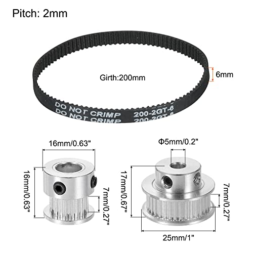 Меканикситална меурчиња за тајминг 20 и 36 заби 5мм се носат синхроно тркало со појас и клуч за 3Д печатач, CNC машина, 1 сет