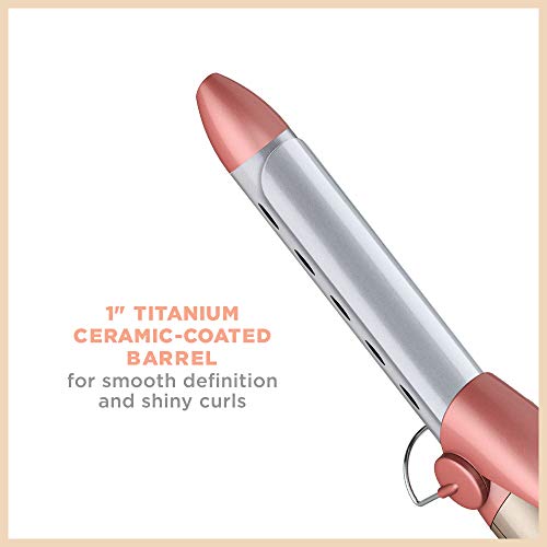 Infinitipro од Conair Frizz бесплатно 1-инчен титаниум керамички виткање железо, 1-инчен барел произведува класични кадрици-за употреба на кратка, средна и долга коса