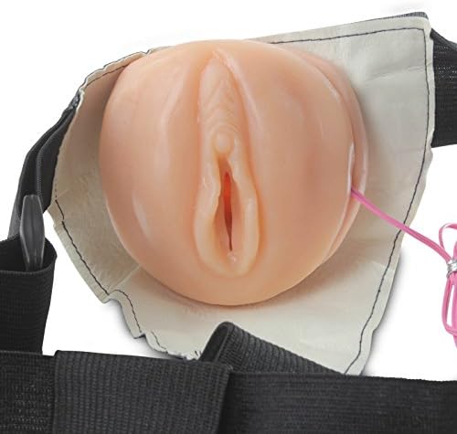 Лелув каиш за машко шупување 6 инчи вибрирачки врв со реална женска вагина што се отвора плус мини хром куршум