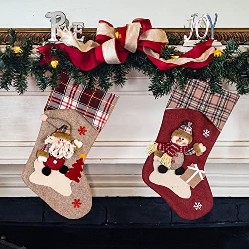 Божиќно порибување Големи Божиќни чорапи Декорација Дедо Мраз Снежаман ирваси Порибување Божиќни украси и додатоци за забави јасни мониста