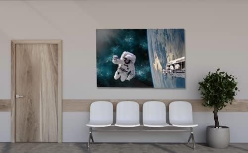 ЕГД акрилна стаклена рамка модерна wallидна уметност, вселенска станица - серија Галакси - дизајн на ентериер - акрилна wallидна уметност - уметнички дела за печатење на