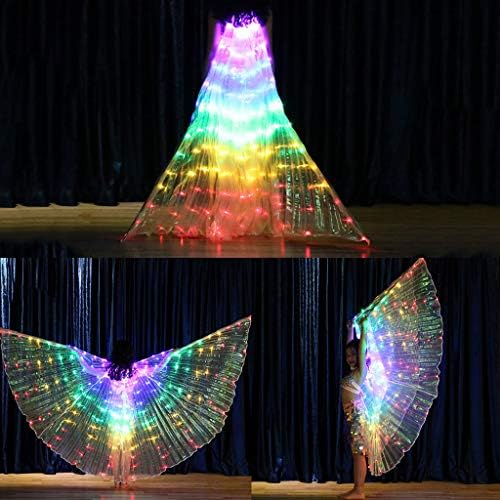 Жените цегдуи ВОДЕА Крилја ЗА Танцување На Стомакот Шарени Крилја На Пеперутки Со Телескопски Костими За Танцување Стапчиња
